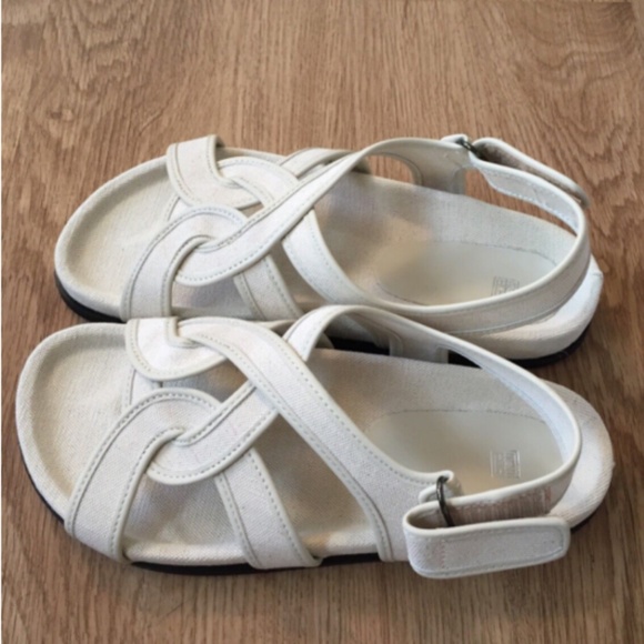 100% Authentic!! Org.$480 New with Box TOTÊME The Chunky Cotton Sandals Beige 40 - Picture 9 of 13